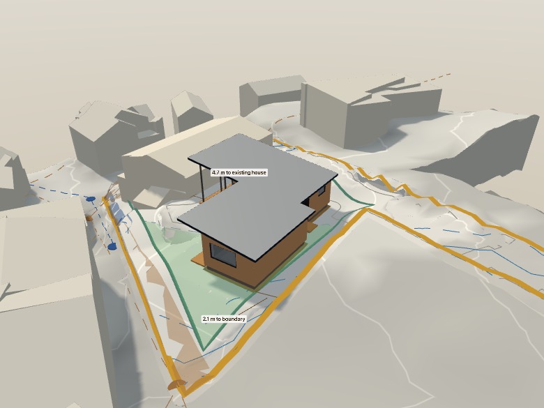 The Cedar L placed on a section, in 3D
